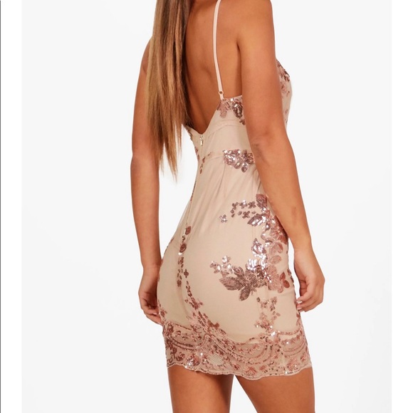 NWT nude & sequin mini dress by boohoo - Picture 7 of 9